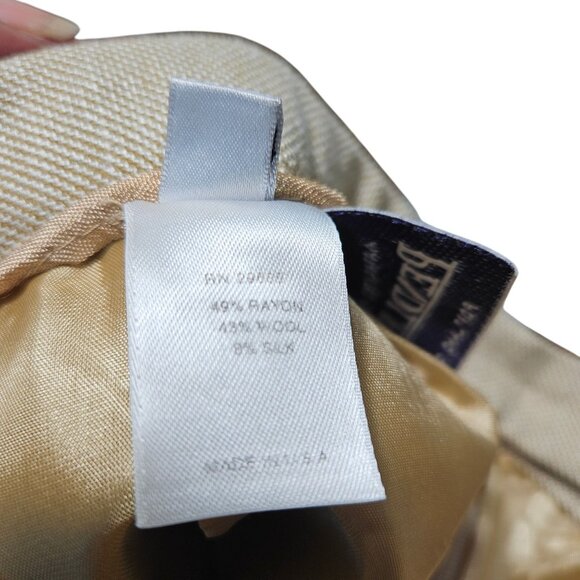 Pendleton Womens Beige Wool Blend Midi Skirt Size 12 With Back Pleat & Button Cl - Picture 7 of 7